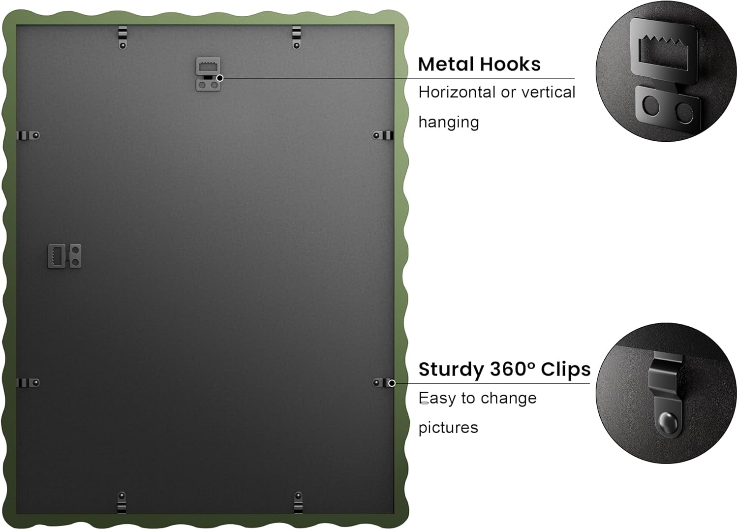 Thumbnail 4 de THKRLOF 11x14 Picture Frame with Mat for 8x10, Green, 1 Pack