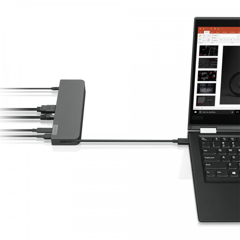 Detalle 2 de Lenovo 40AU0065EU Hub USB-C: expansión multipuerto para productividad conectada