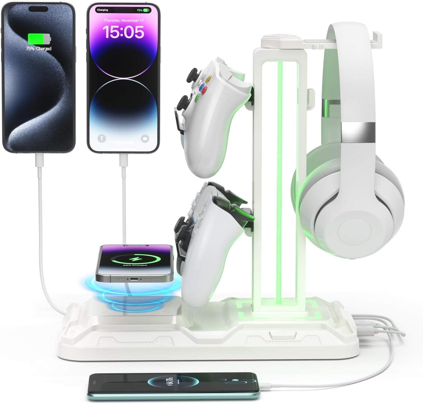 Detalle de Gaming Headset Halterung mit Wireless Laden