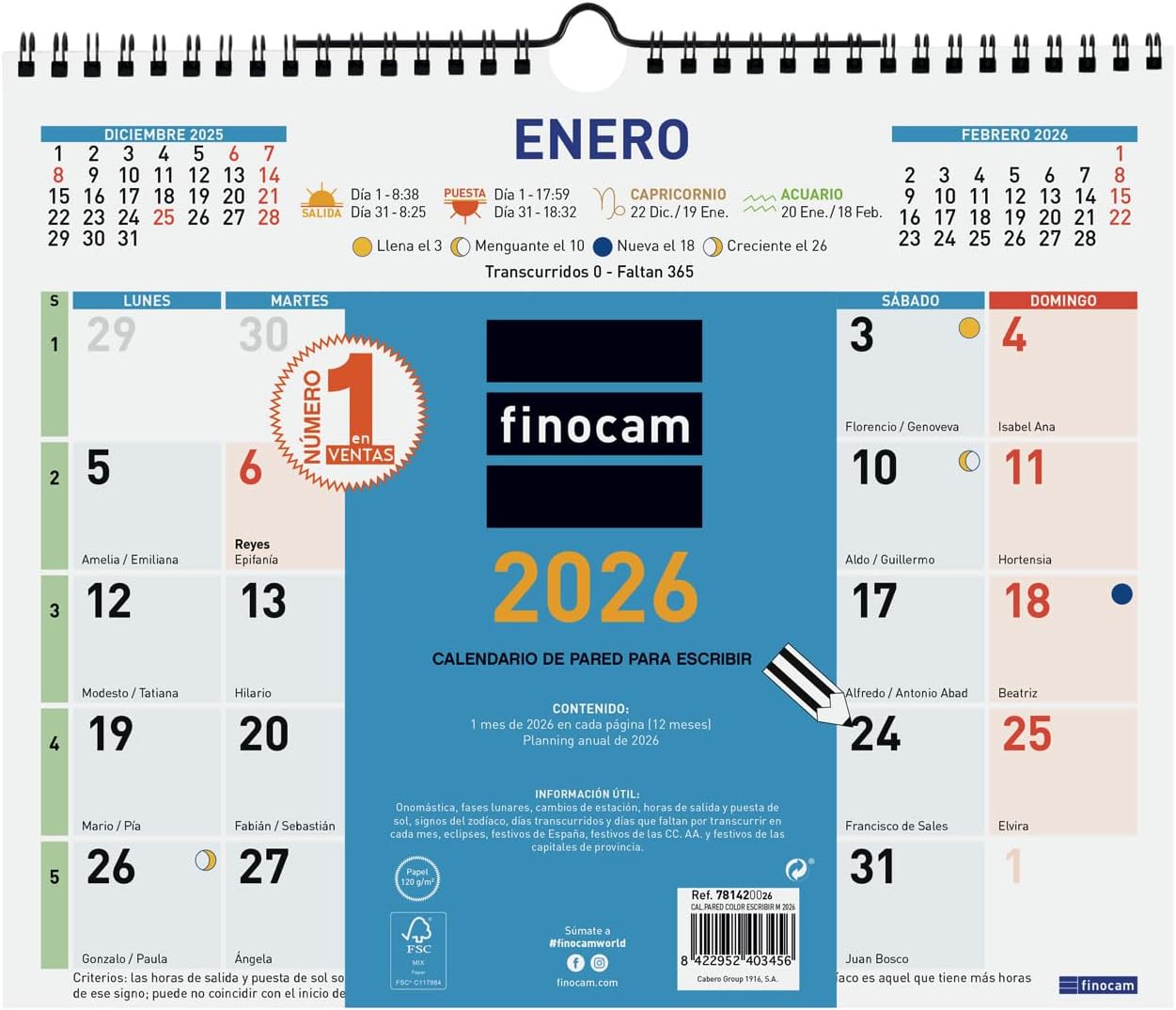 Thumbnail 5 de Finocam Calendario 2026 Mes Vista