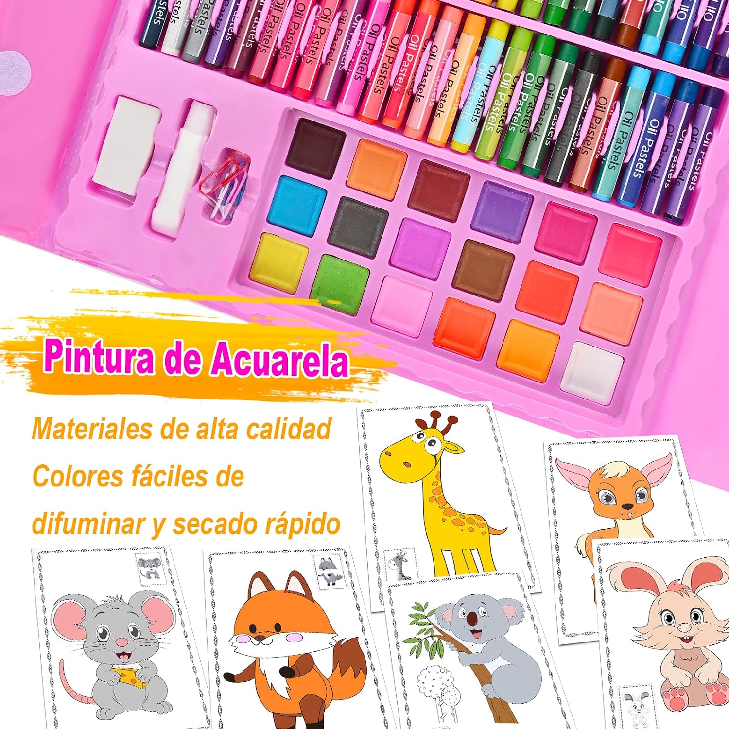 Detalle 2 de GOLDGE Maletín de pinturas 230 piezas para niña