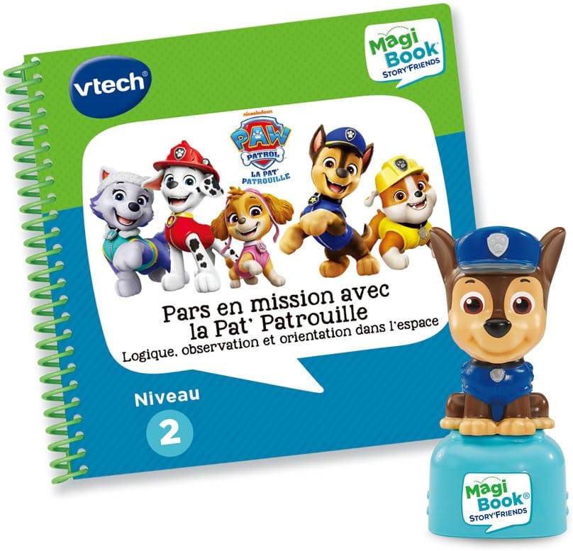 VTech MagiBook Story'Friends Pars en Mission avec La Pat' Patrouille — Livre Éducatif interactif Chase (Niveau Primaire, 4–7 ans)