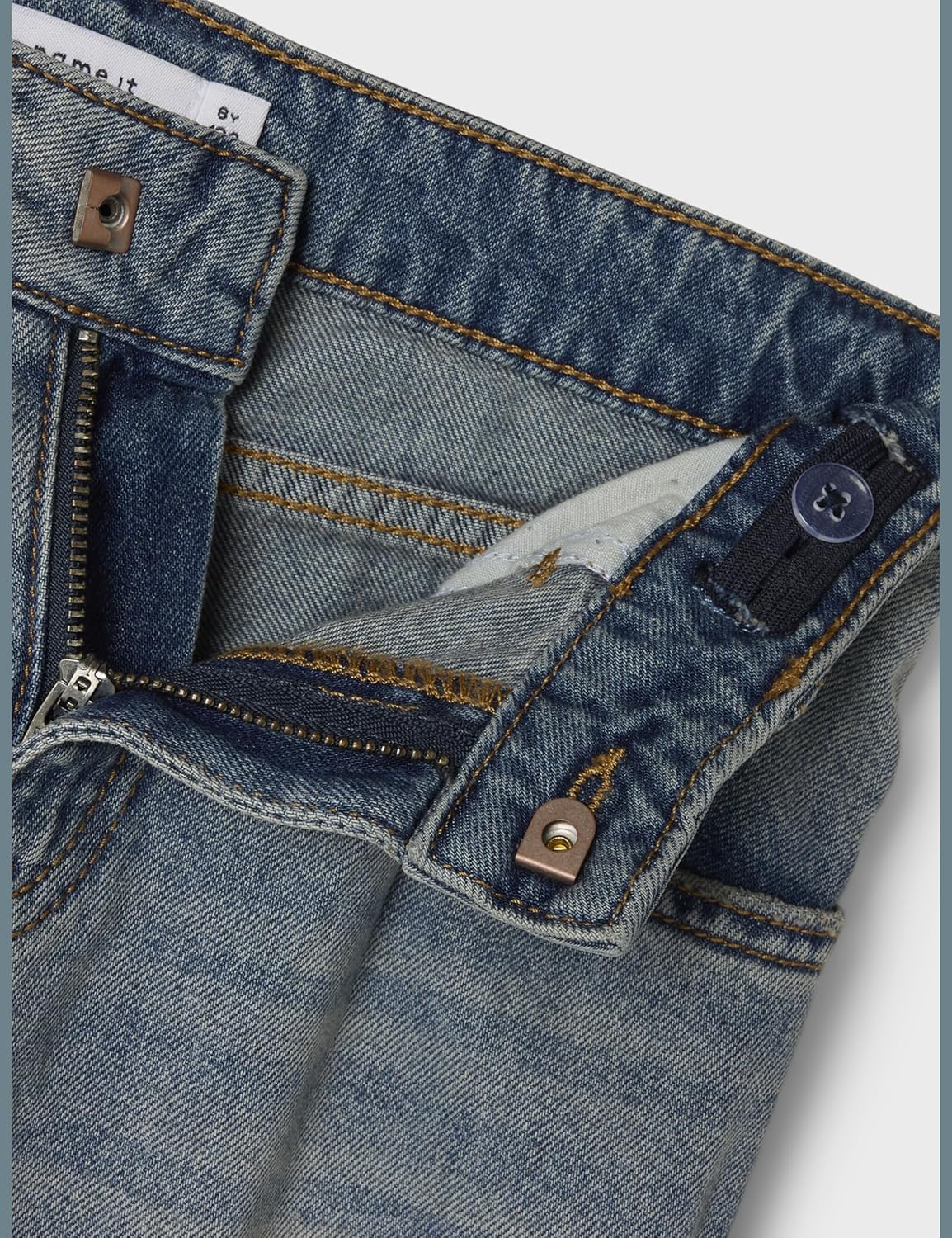 Detalle de NAME IT Nkfbella Skater Xwide Jeans 3111-za Noos – Jean coupe large, chic et confortable