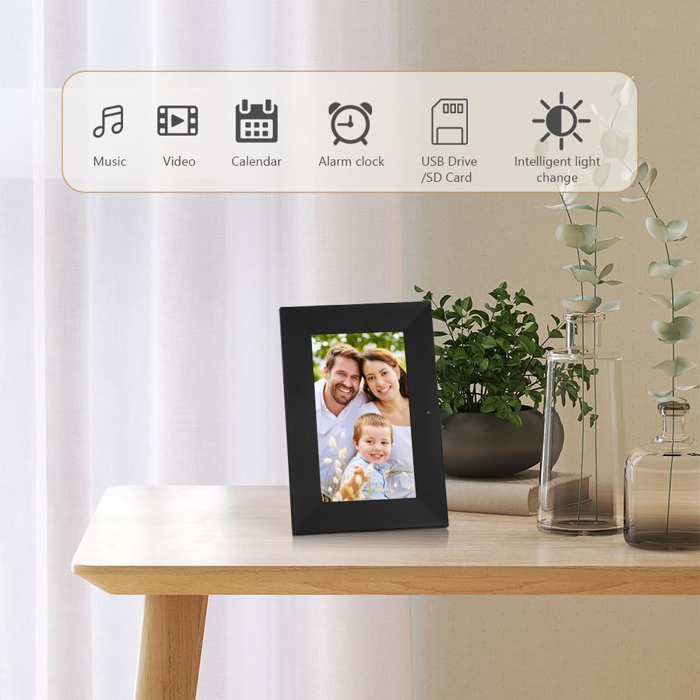 Detalle de Vicloon 7 Inch Digital Picture Frame, IPS Touchscreen, 1024 x 600, USB/SD