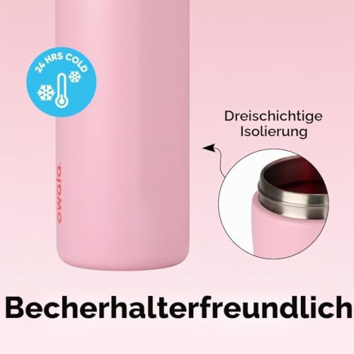 Detalle 2 de Owala FreeSip Isolierte Edelstahl-Trinkflasche 710 ml – Angel Food Cake