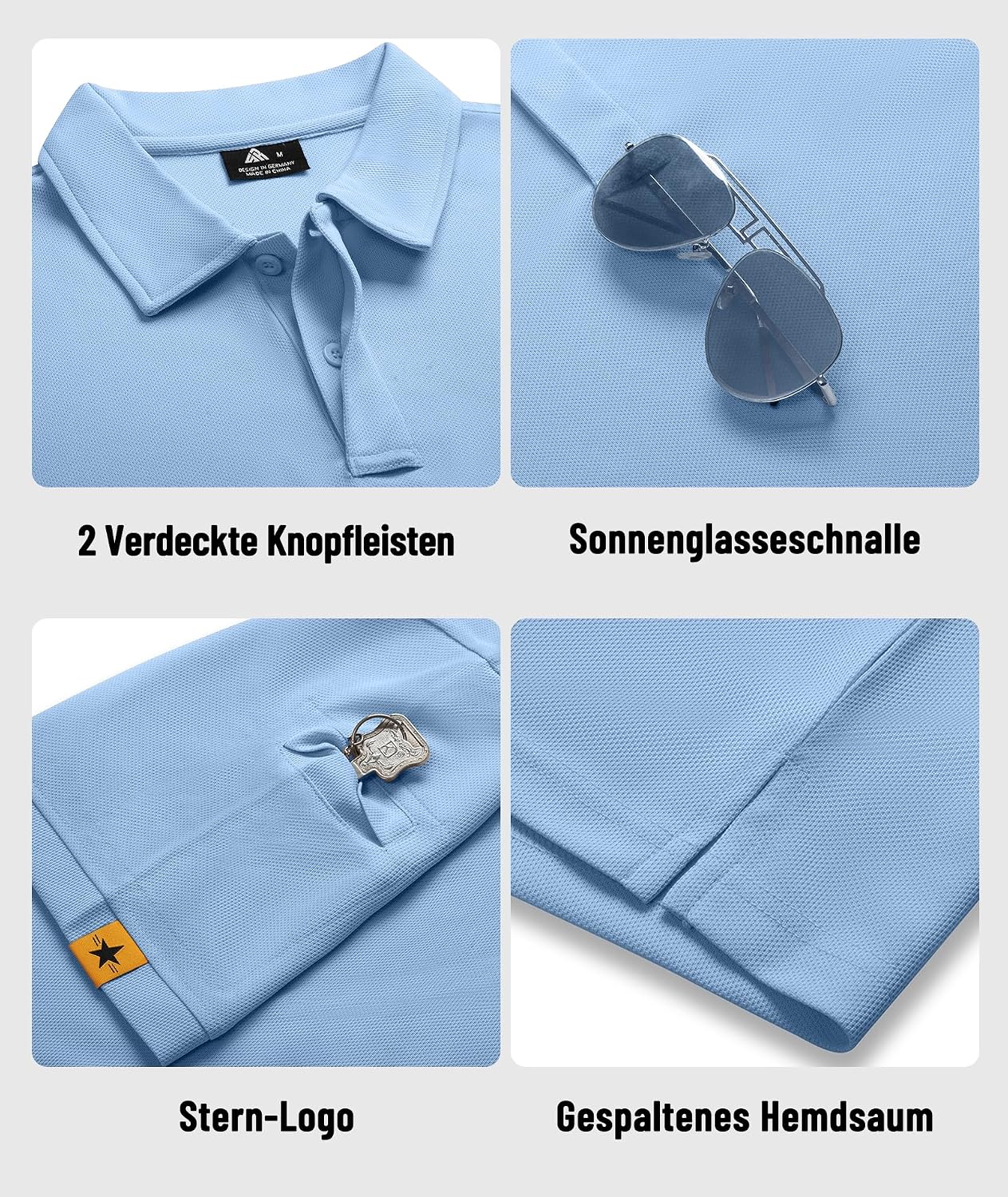 Thumbnail 4 de ZITY 5 Pack Polo Uomo a Manica Corta – Traspirante e Asciugatura Rapida