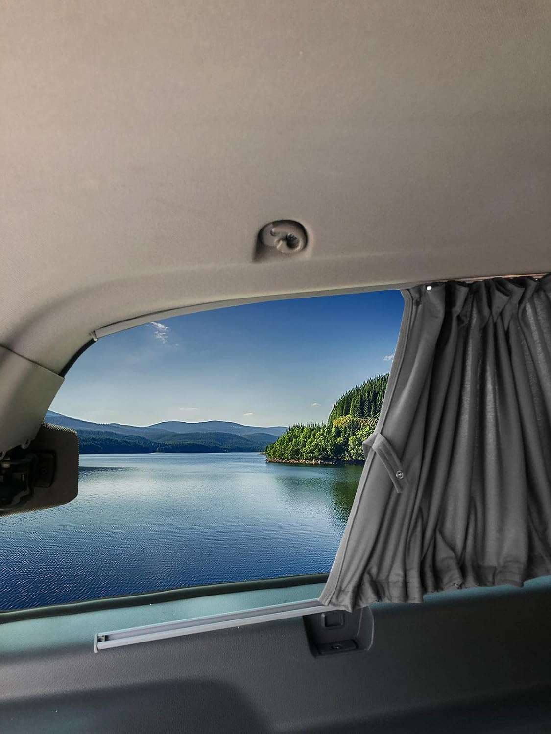 Detalle de BREMER SITZBEZÜGE Maß Gardinen Vorhänge Sonnenschutz Grau für Mercedes Vito/Viano W639 (2003–2014) – Gardinen-Set 703