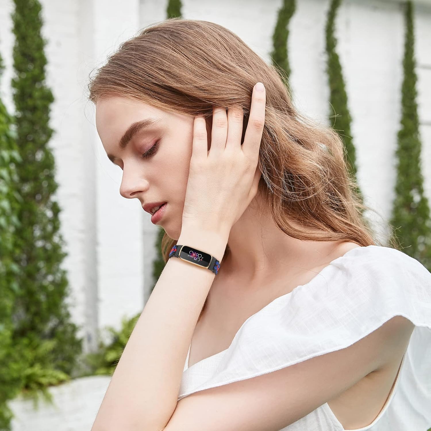 Thumbnail 6 de YCHDDER Elastisches Nylonarmband für Fitbit Luxe – Solo Loop, verstellbar, atmungsaktiv