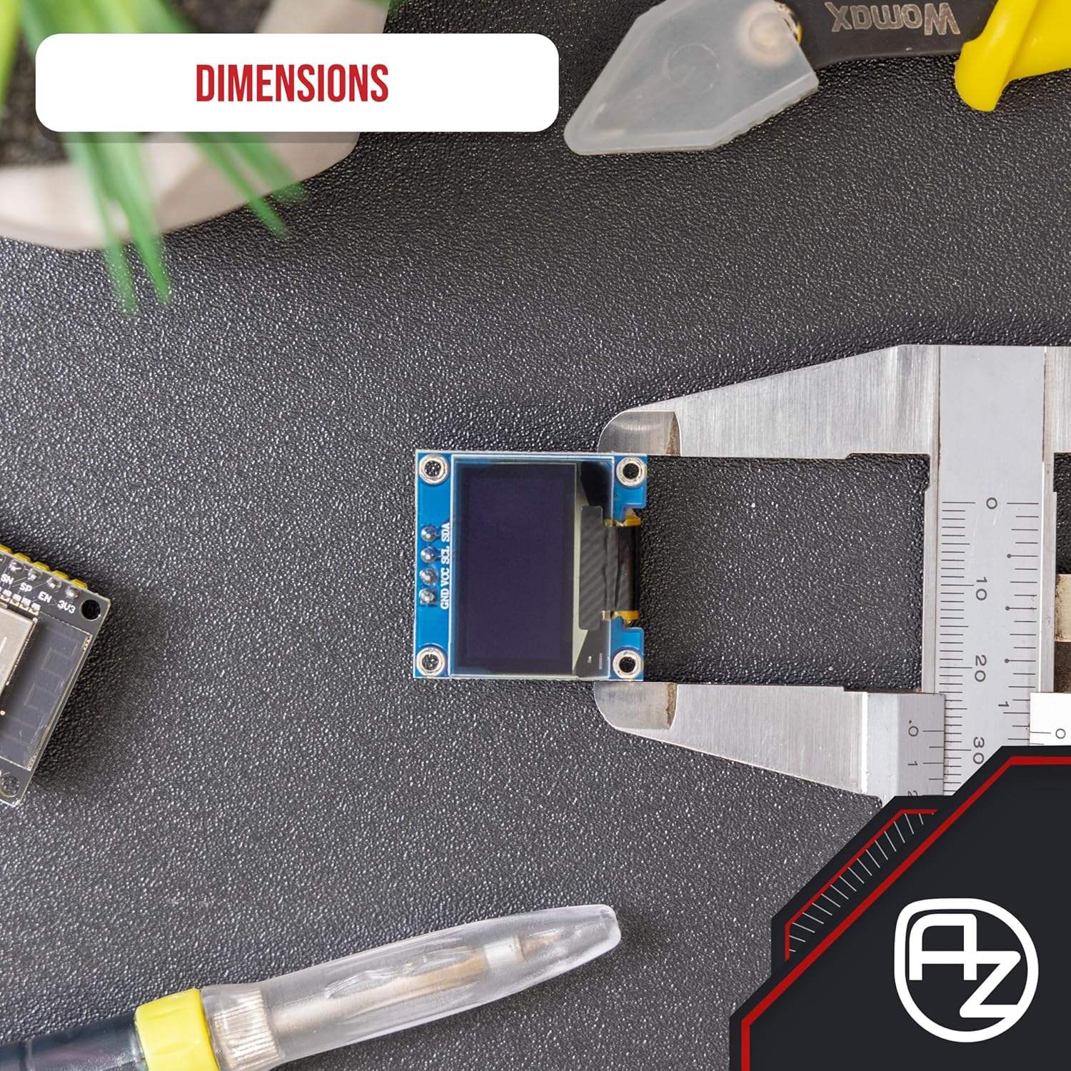 Thumbnail 4 de AZDelivery 0,96" OLED Display I2C (SSD1306, 128×64 Pixel) mit weißen Zeichen – für Arduino & Raspberry Pi
