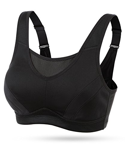 Detalle de Wingslove Soutien-Gorge Sport Femme Grande Taille Impact Élevé sans Armature Non Rembourré – Noir, 95D