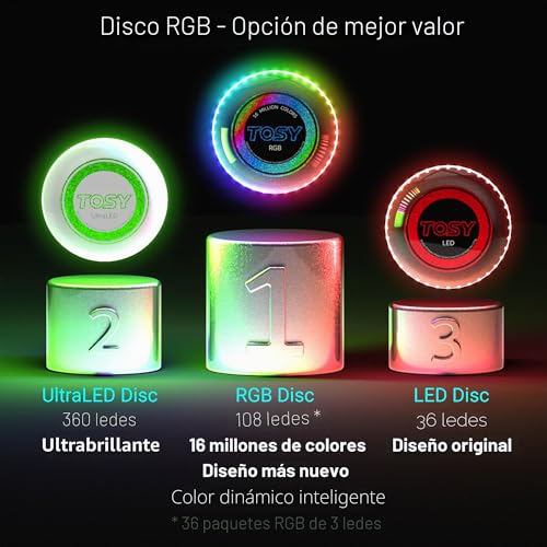 Detalle de TOSY Flying Disc: Frisbee LED de 16 millones de colores para niños y adolescentes