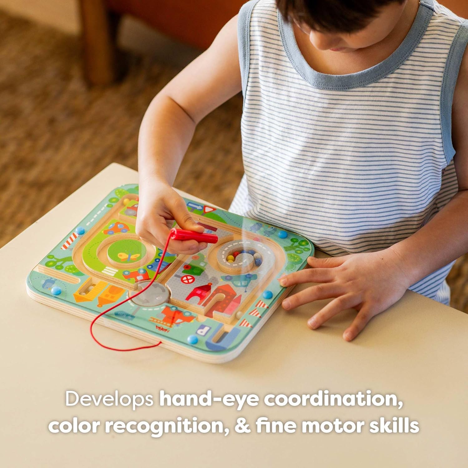 Detalle 2 de HABA Busy Board for Toddlers 2-4 Magnetic Maze Toy