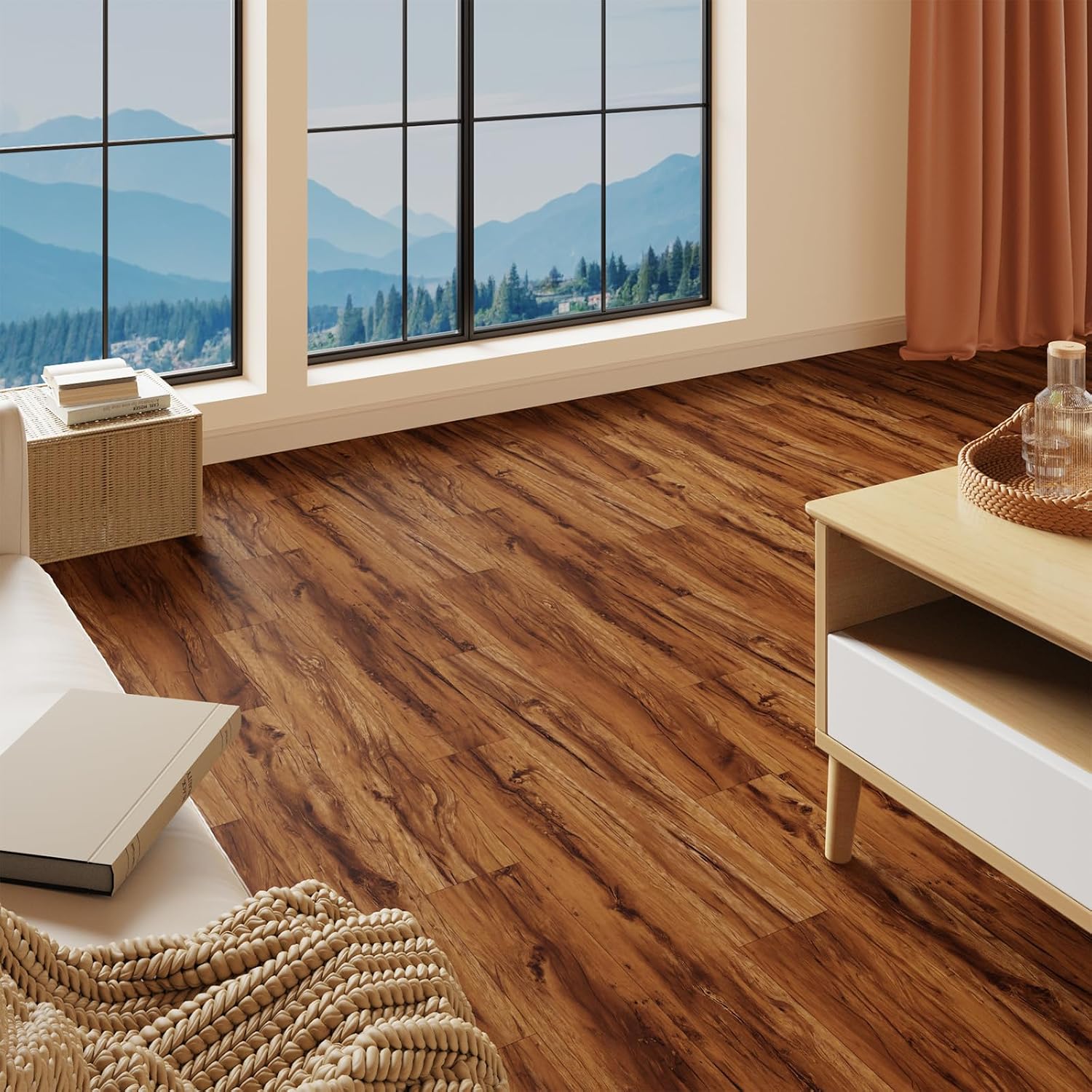 Detalle 2 de FLOREXP Vinyl Flooring – Lino Planks in Warm Brown Wood Effect (Peel & Stick, 15x90cm, 2.0mm) for 5.02m²