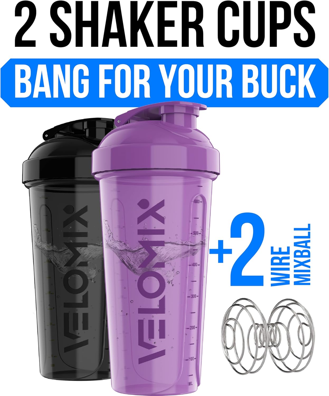 Thumbnail 1 de Protein shaker 2 pack 828ml VELOMIX