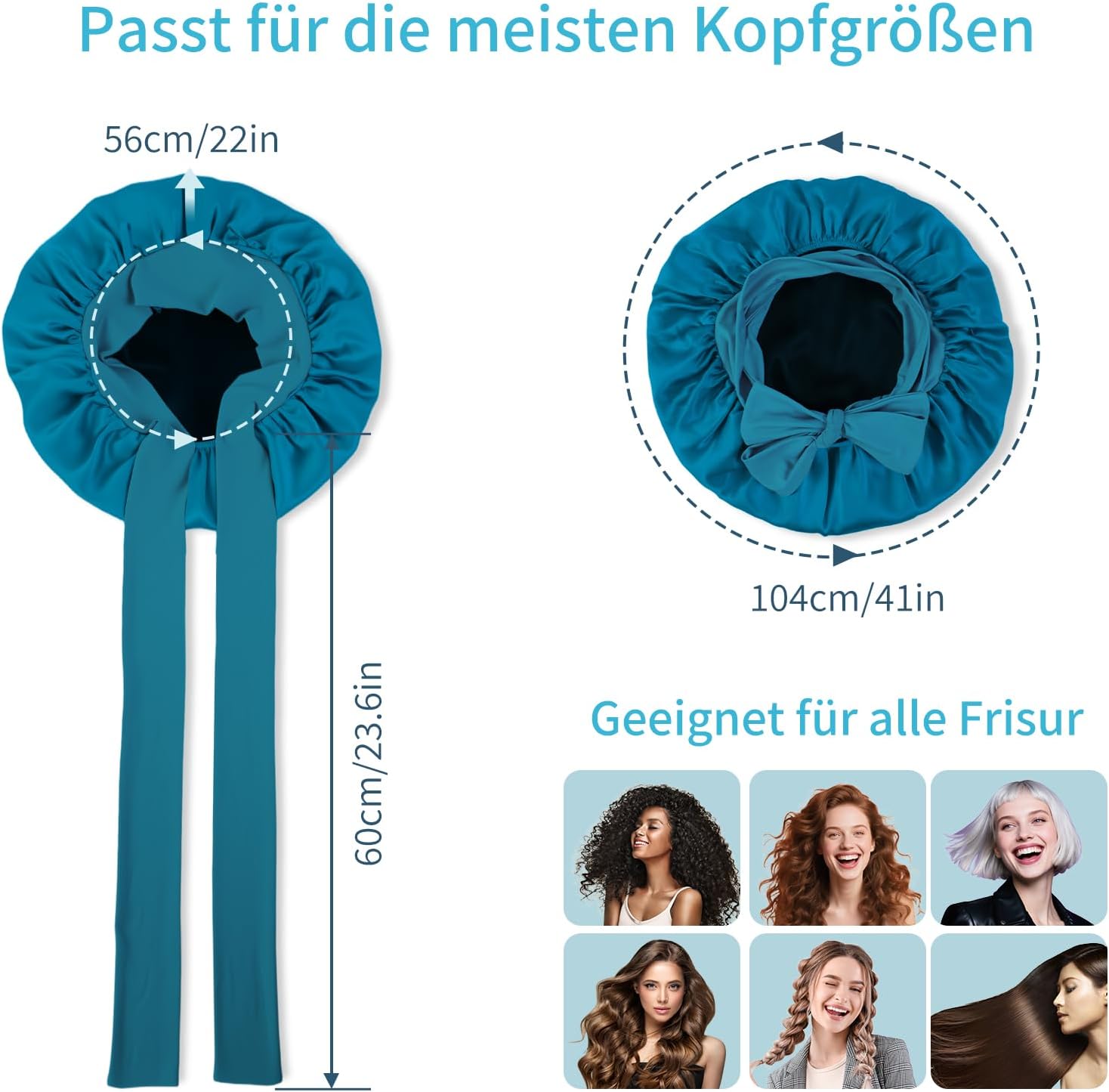 Detalle de Silmana Seidenhaube zum Schlafen aus 100 % Maulbeerseide (22 Momme), doppellagig & beidseitig nutzbar