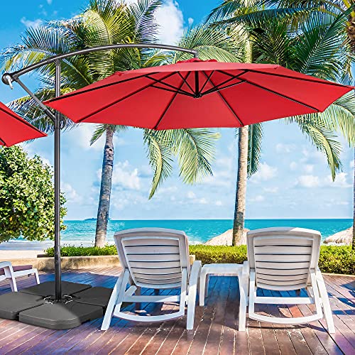 Thumbnail 7 de Yaheetech base para sombrilla desmontable de 4 piezas (rellenable con agua o arena), negro 50×50×7,5 cm