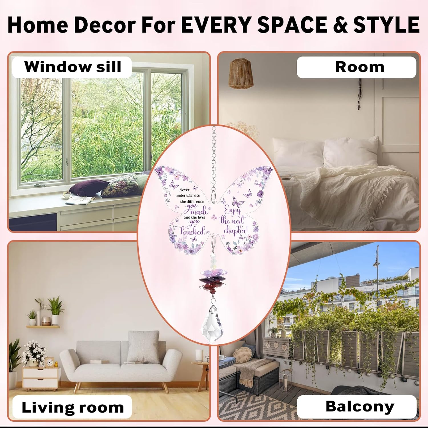 Thumbnail 6 de Leaving Gifts For Colleagues Women Butterfly Crystal Suncatcher – Retirement Goodbye Keepsake