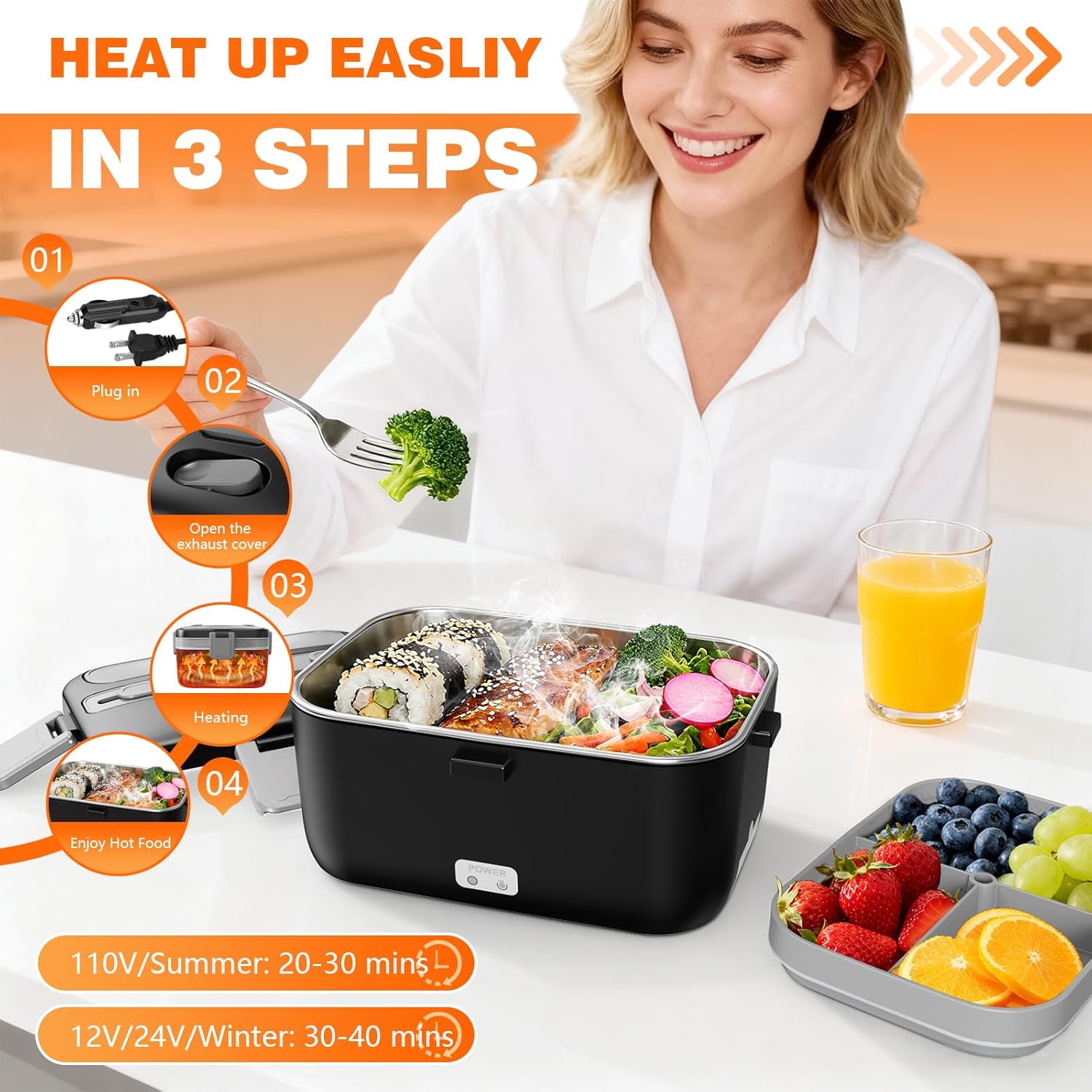Thumbnail 5 de Electric Lunch Box 2.8L 100W Fast Heating