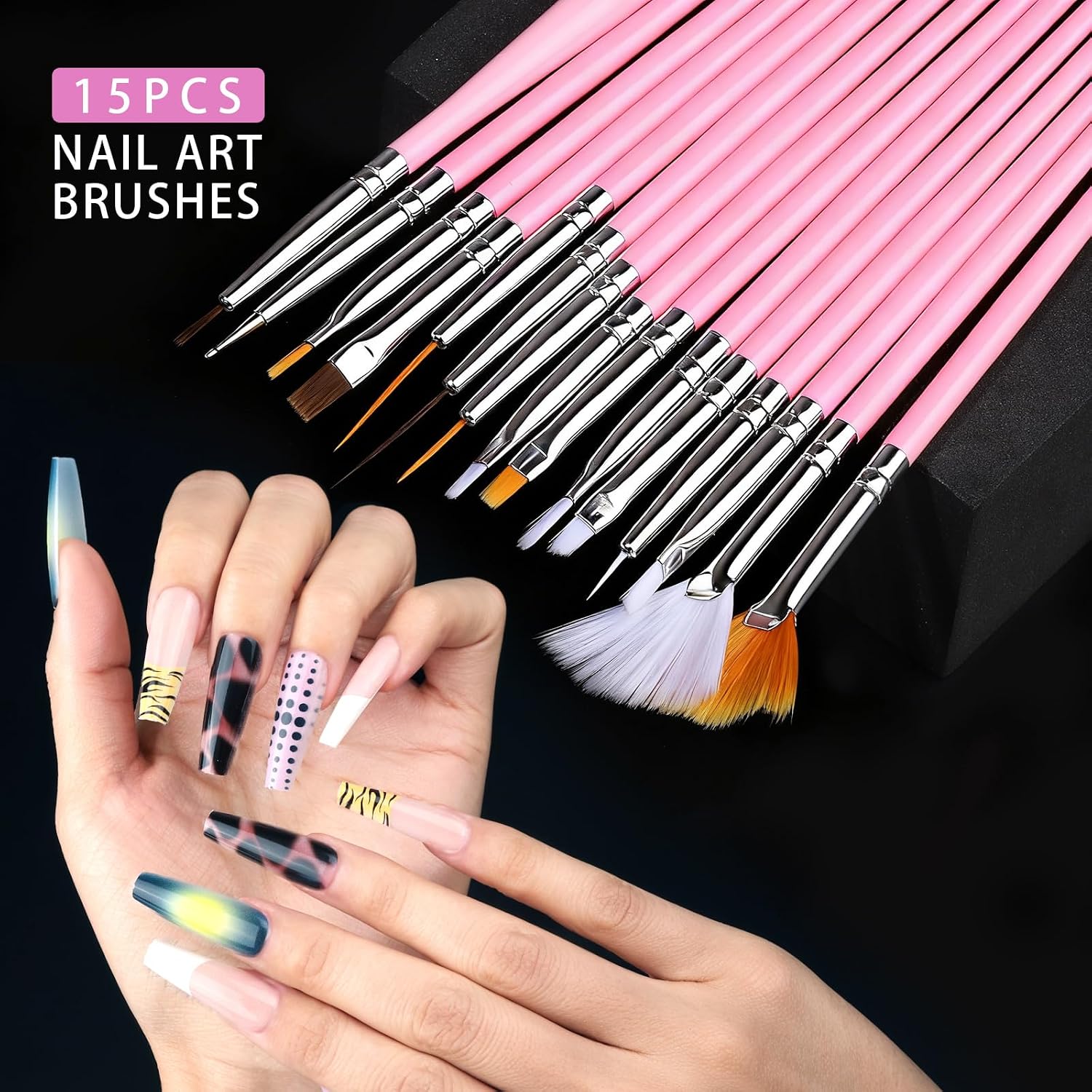 Thumbnail 1 de Teenitor Nail Charms Set with Brushes 15pcs