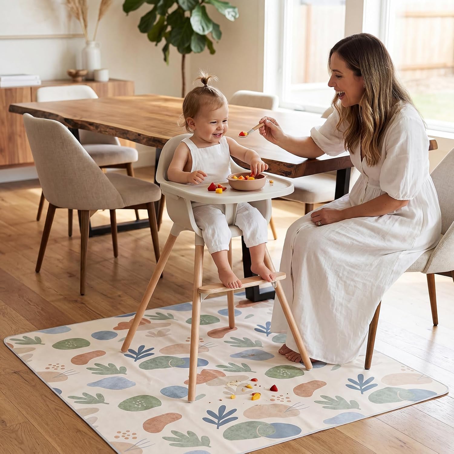Thumbnail 1 de WOMUMON MA-0263 Splat Mat for High Chairs, 51" x 51", Waterproof Layer