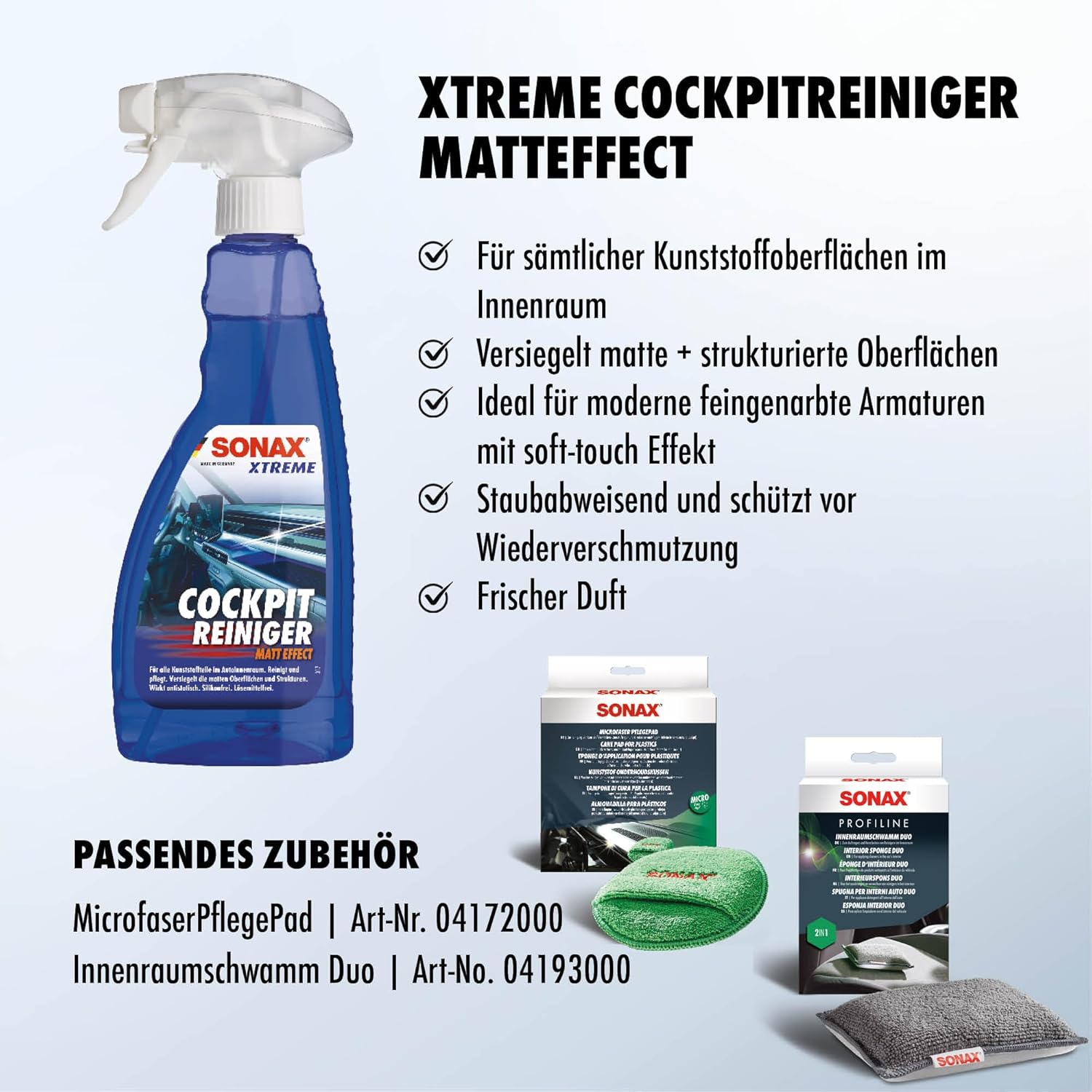 Thumbnail 2 de SONAX Xtreme CockpitReiniger Matteffect (500 ml) – Reinigung und Pflege für matte Kunststoffoberflächen im Innenraum
