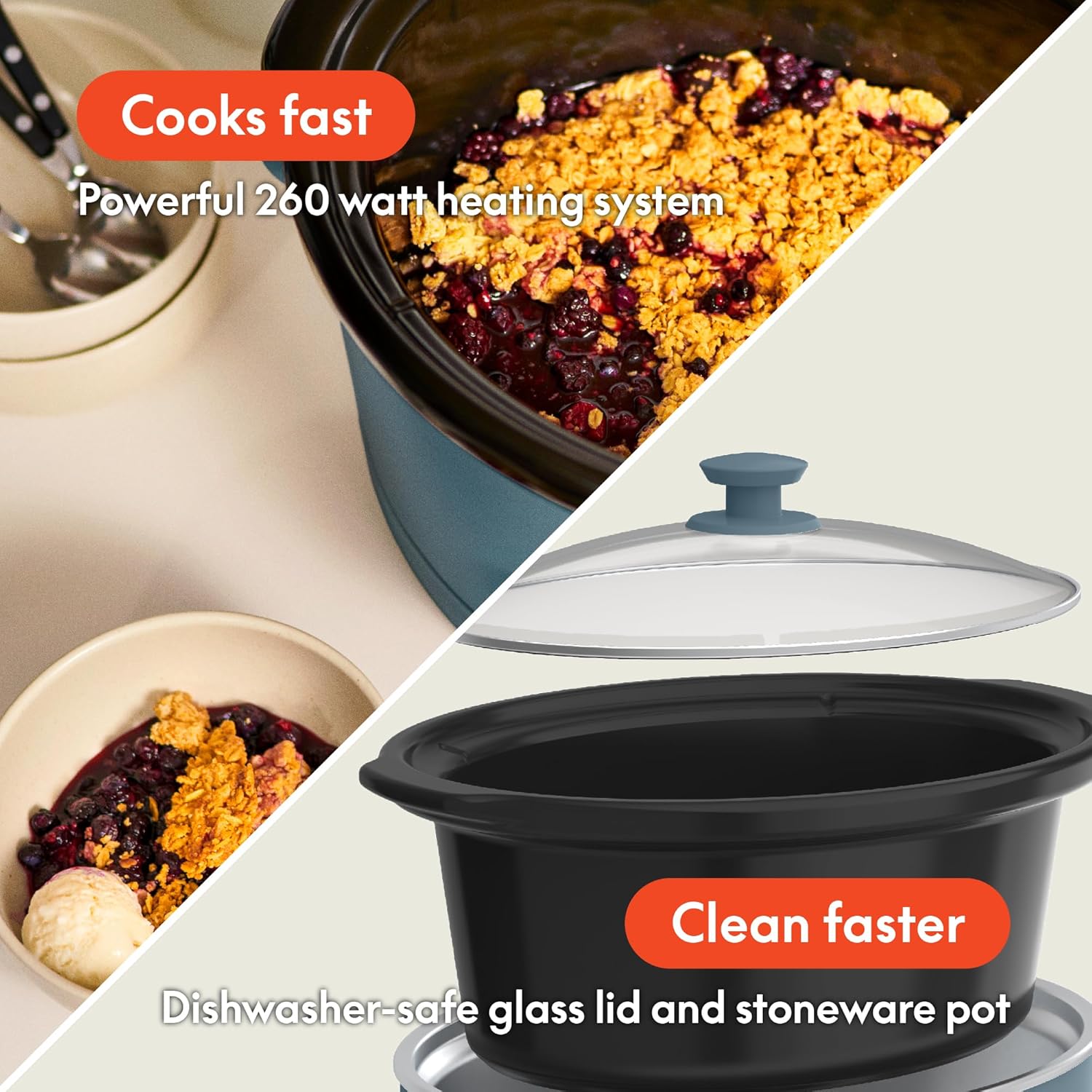 Detalle 2 de Bella 6.0 Qt Programmable Slow Cooker with EverGood Ceramic Nonstick Coating