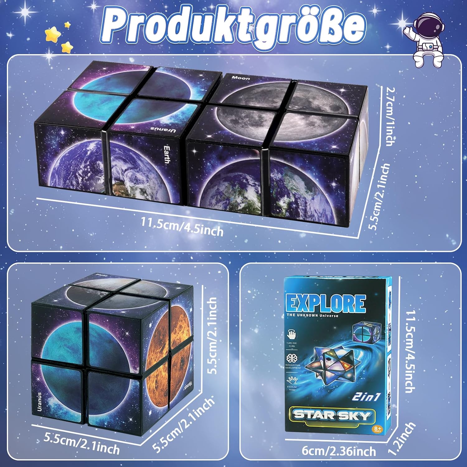 Thumbnail 5 de Infinity Cube Zauberwürfel 2‑in‑1 Spielzeug ab 6 Jahren