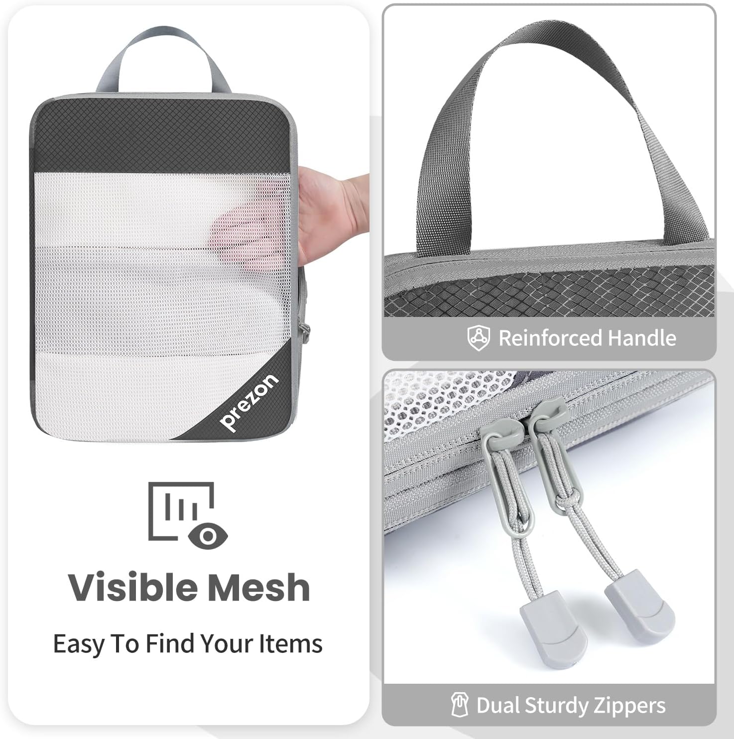 Thumbnail 3 de Prezon Versatile 6-Set Compression Hollow Packing Cubes – Full Open Visible Design