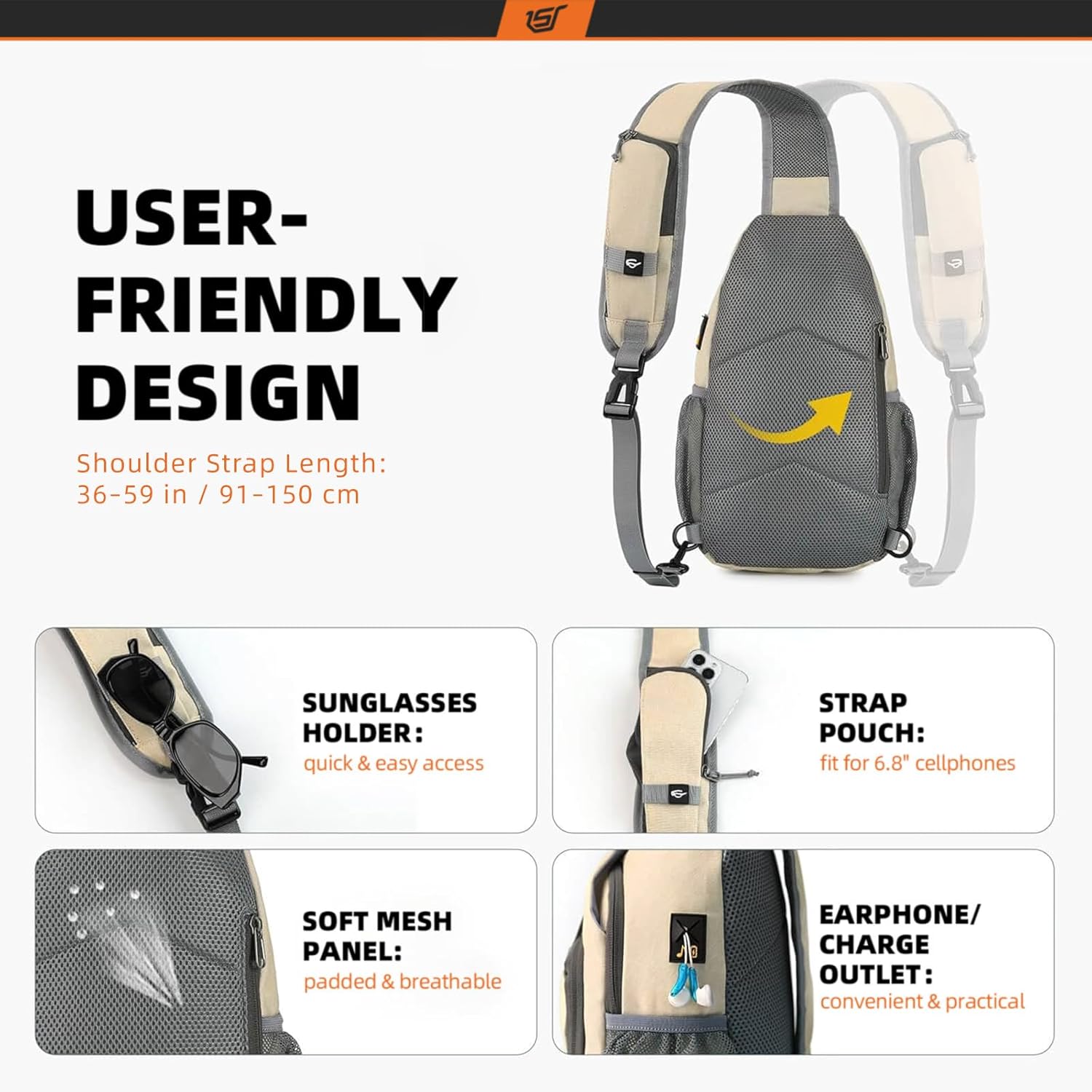 Detalle 2 de SKYSPER Sling Bag 7L crossbody daypack