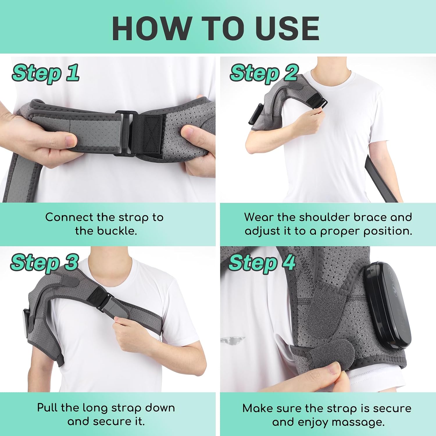 Detalle 2 de Cordless Shoulder Heating Pad with Massage