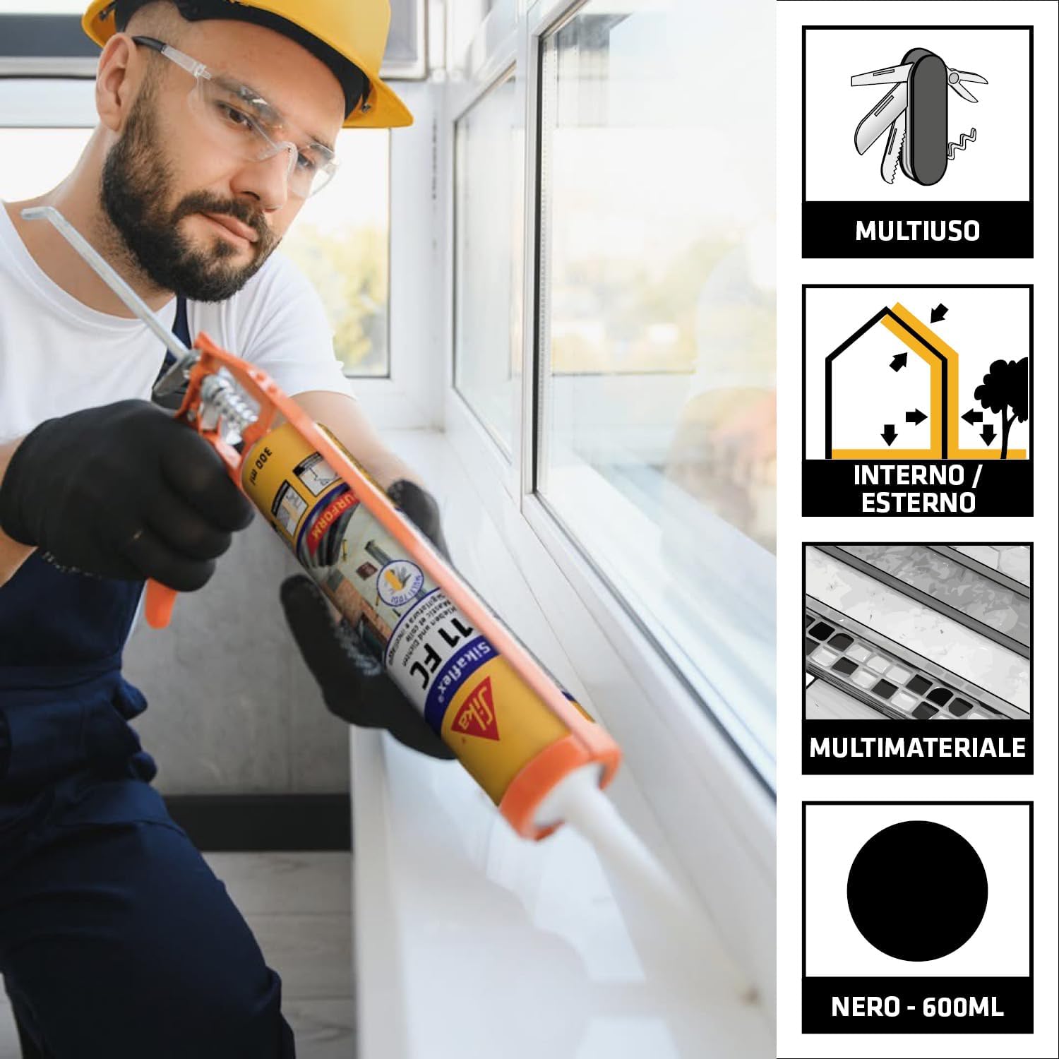 Thumbnail 1 de Sikaflex 11 FC Purform Nero – Sigillante adesivo universale 600 ml