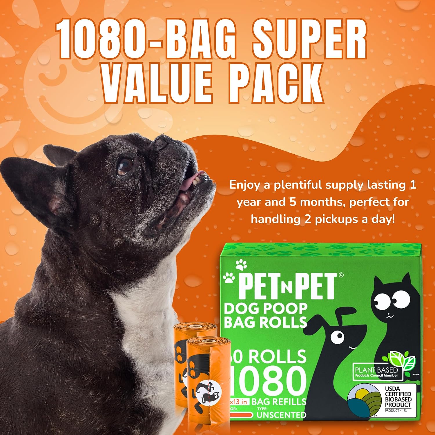 Detalle 2 de PET N PET 1080 Count 9x13 Dog Poop Bags