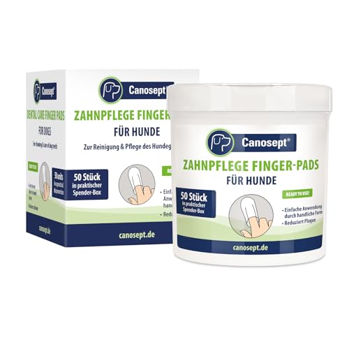 Detalle de Canosept Zahnpflege Finger-Pads für Hunde – 50 Stück