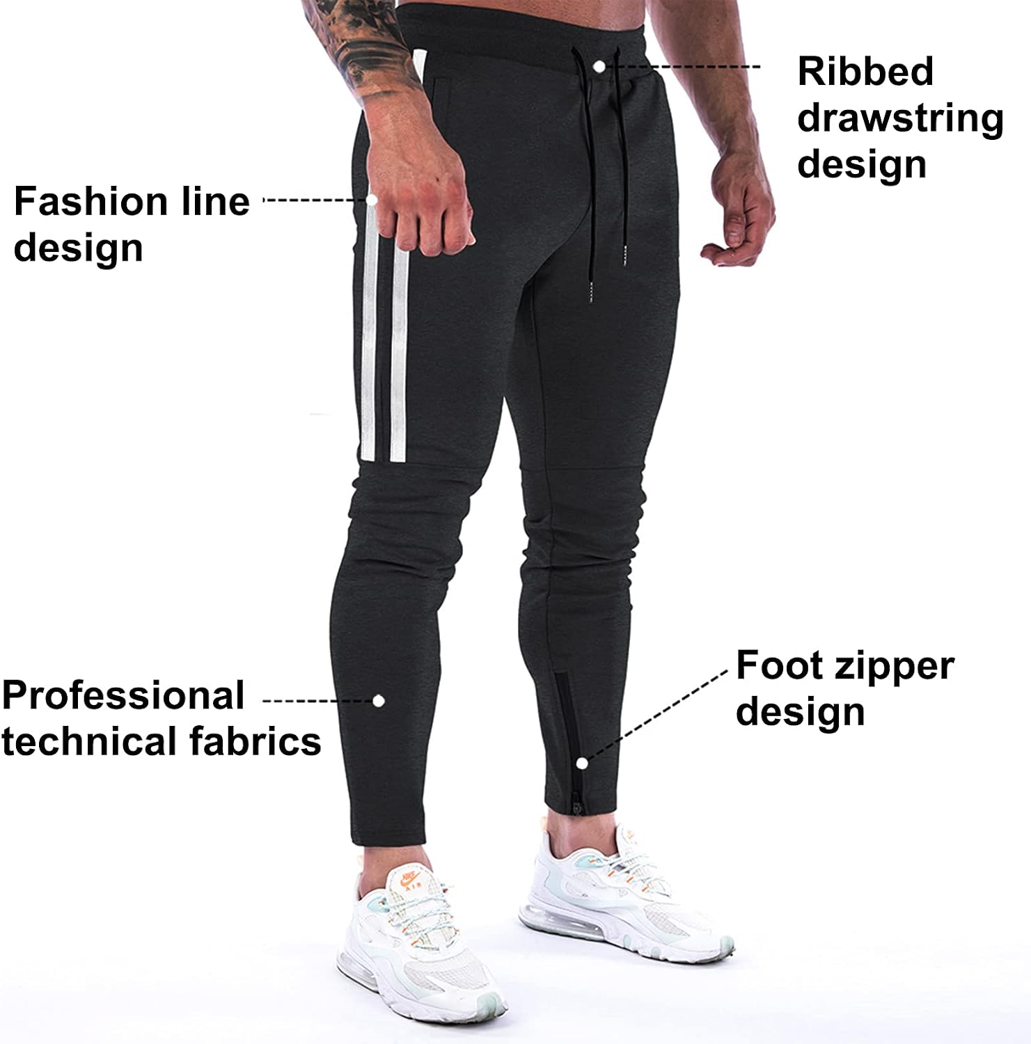 Thumbnail 4 de Suwangi Pantaloni Tuta Uomo Slim Fit con Tasche Zip