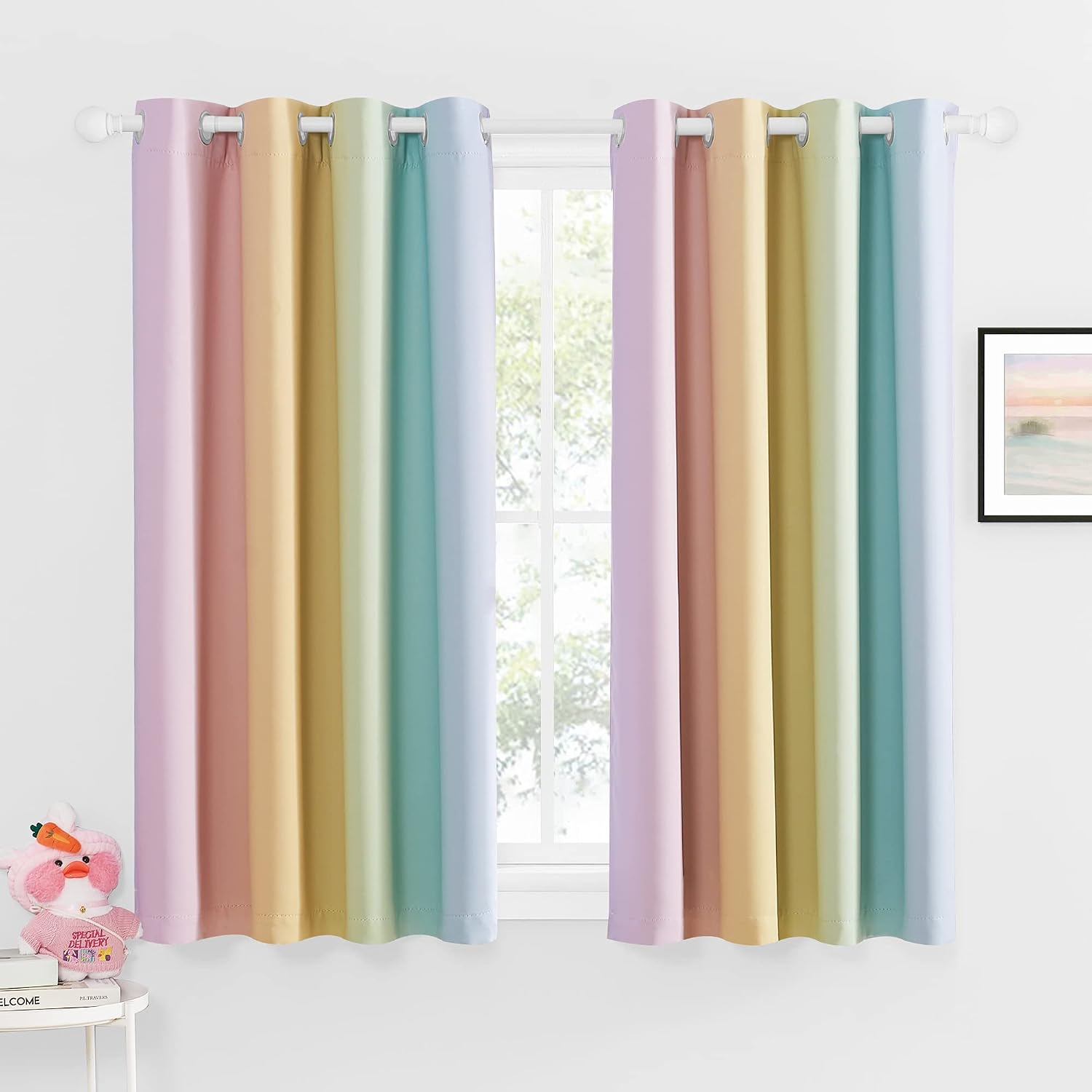 Detalle de NICETOWN 2 Rainbow Blackout Curtains, 52 x 45 in, Set of 2