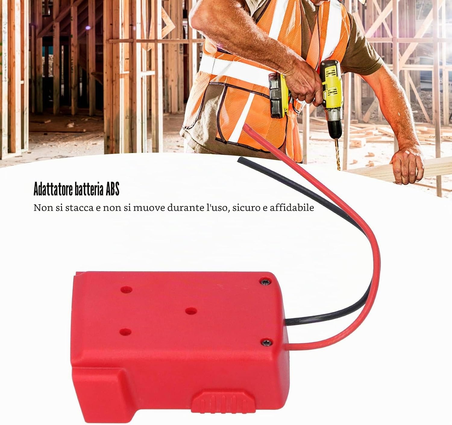 Thumbnail 4 de Adattatore per Batteria Milwaukee 18V M18 XC18 con Connettore di Alimentazione e Foro di Fissaggio