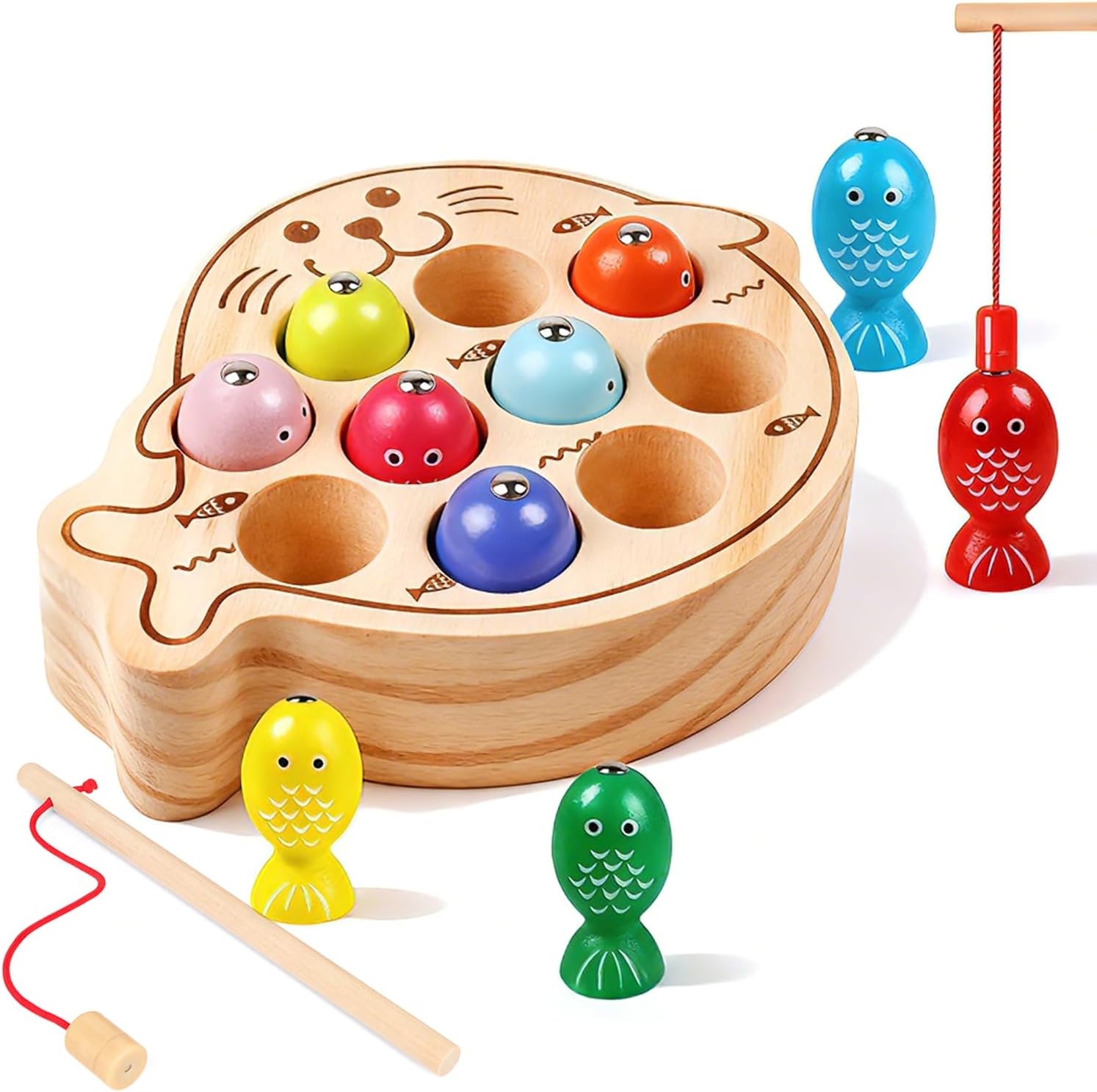 Detalle de Montessori Holzspielzeug Magnet-Angel ab 3 Jahren