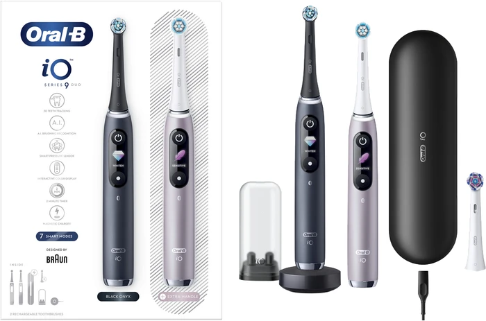 Thumbnail 8 de Oral-B iO9n Doppelpack Rose Quartz & Onyx Schwarz