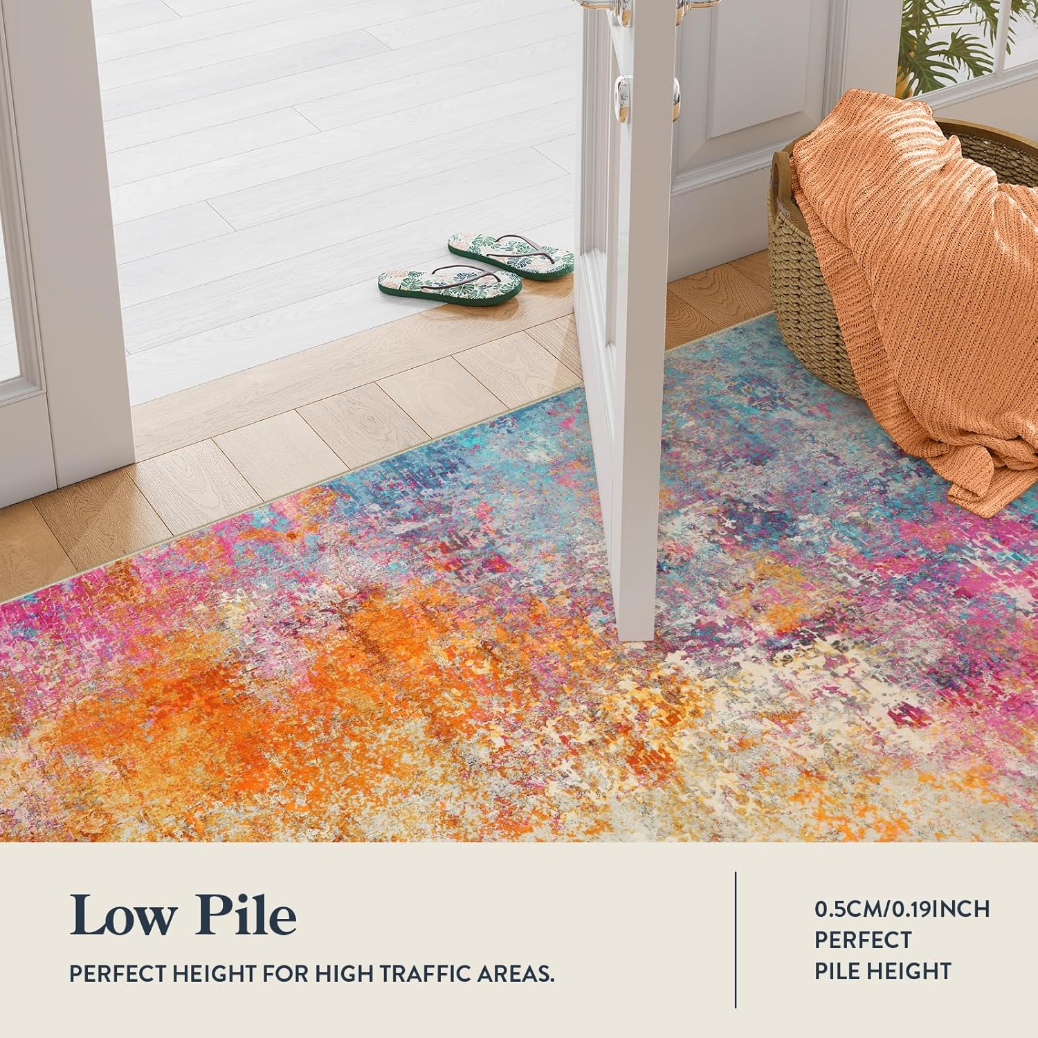 Thumbnail 3 de Lahome Modern Abstract 9x12 Area Rug (Non-Slip, Washable) for Living Room, Bedroom, Dining & Office