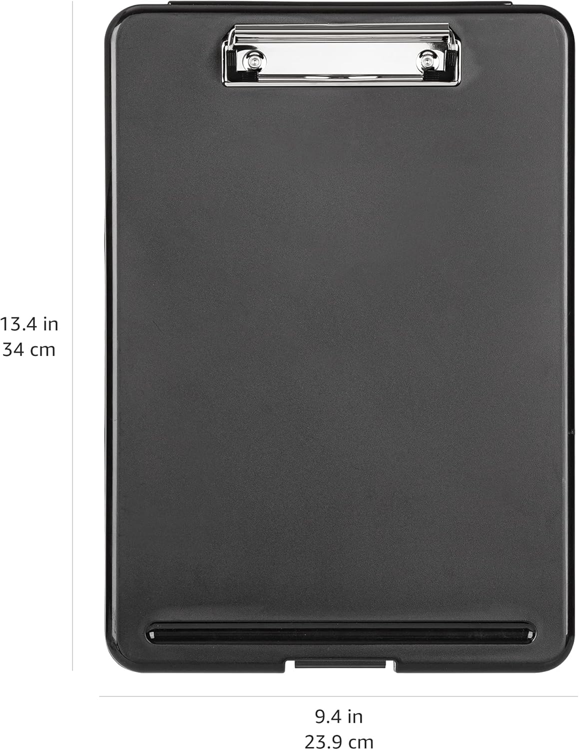 Detalle de Amazon Basics Kunststoff-Klemmbrett mit Ablage, Schwarz – 2 Stück