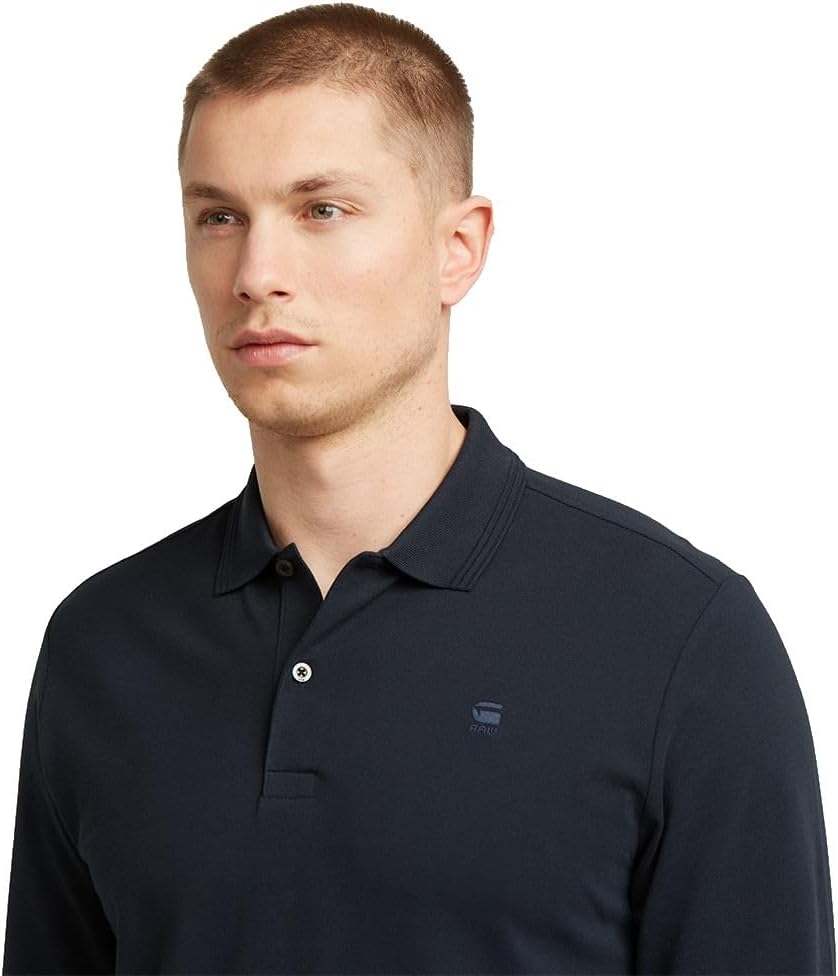 Detalle de G-STAR Dunda Slim Polo Ls – męska koszulka polo z długim rękawem