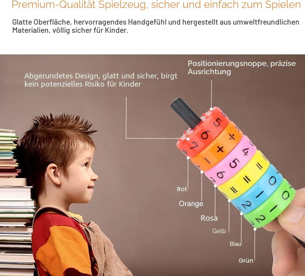 Detalle 2 de OOCOME Magnetisches Lernspielzeug – Mathe-Spiele für Kinder (6 bunte Zahlenblöcke, 60 mm × 30 mm) – Förderung von Rechenfähigkeiten ab 3 Jahre