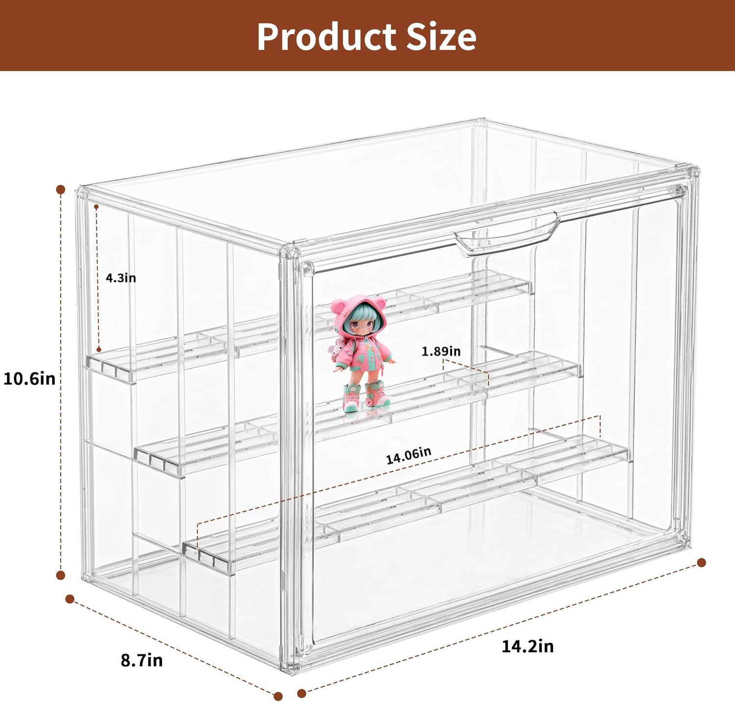 Thumbnail 1 de Clear Acrylic Display Case 14.2in 4-Pack