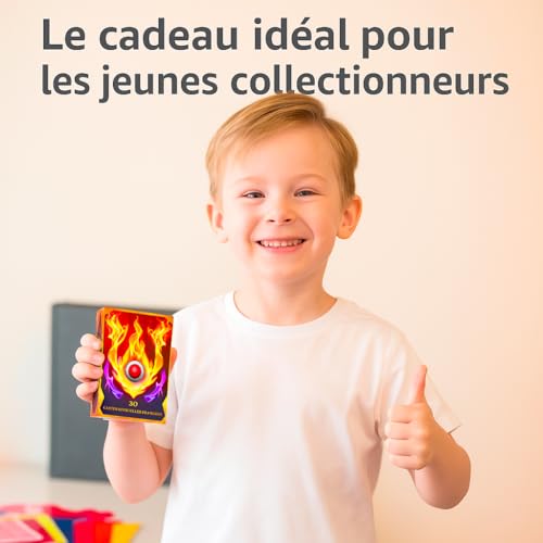Detalle 1 de Someja Lot de 30 Cartes Pokémon Officielles Françaises – 5 Brillantes Incluses, Sans Doublons, Boîte de Rangement PKM