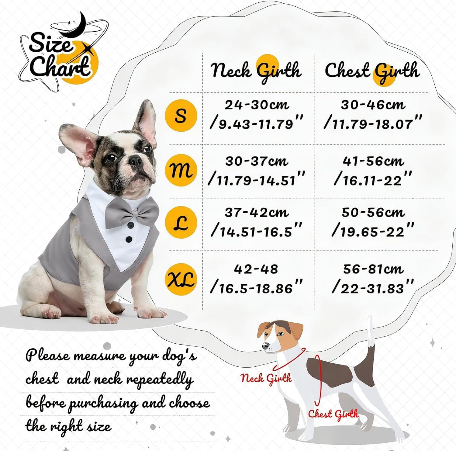 Detalle de OUOBOB Tuxedo Dog Harness: Formal Bow Tie Vest with No-Pull Leash for Small to Medium Dogs