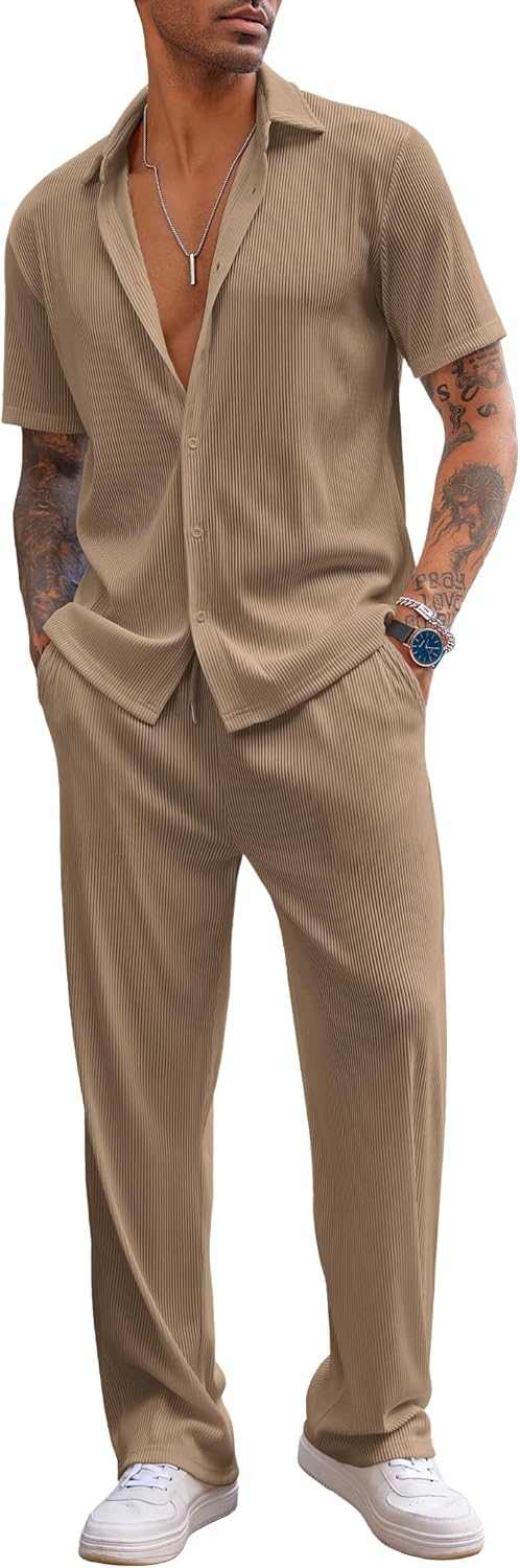 Thumbnail 6 de COOFANDY Button Down Shirt Set for Summer