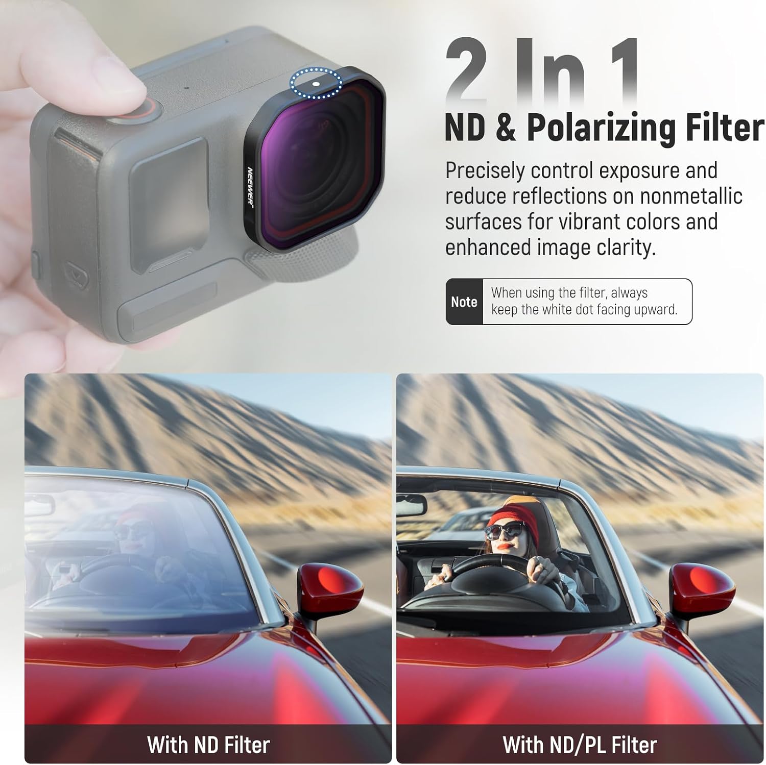 Thumbnail 2 de NEEWER 4 Pack Filtres ND Polarisants pour Insta360 Ace Pro 2 – ND8/PL, ND16/PL, ND32/PL et ND64/PL