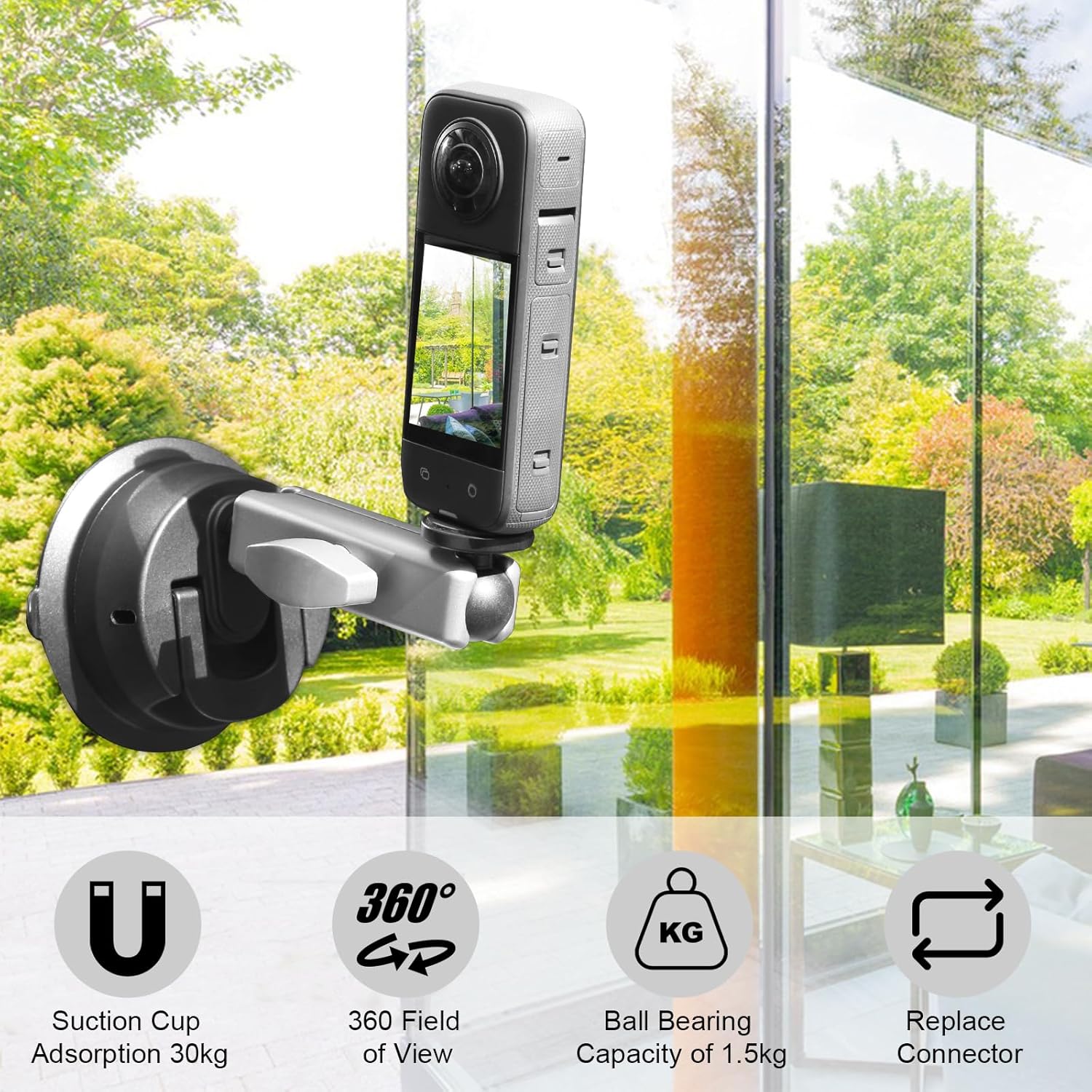Detalle de PULUZ Saugnapfhalterung Upgrade: Tragbare Kamera-Saugnapfhalterung für GoPro, DJI Osmo Action und Insta360