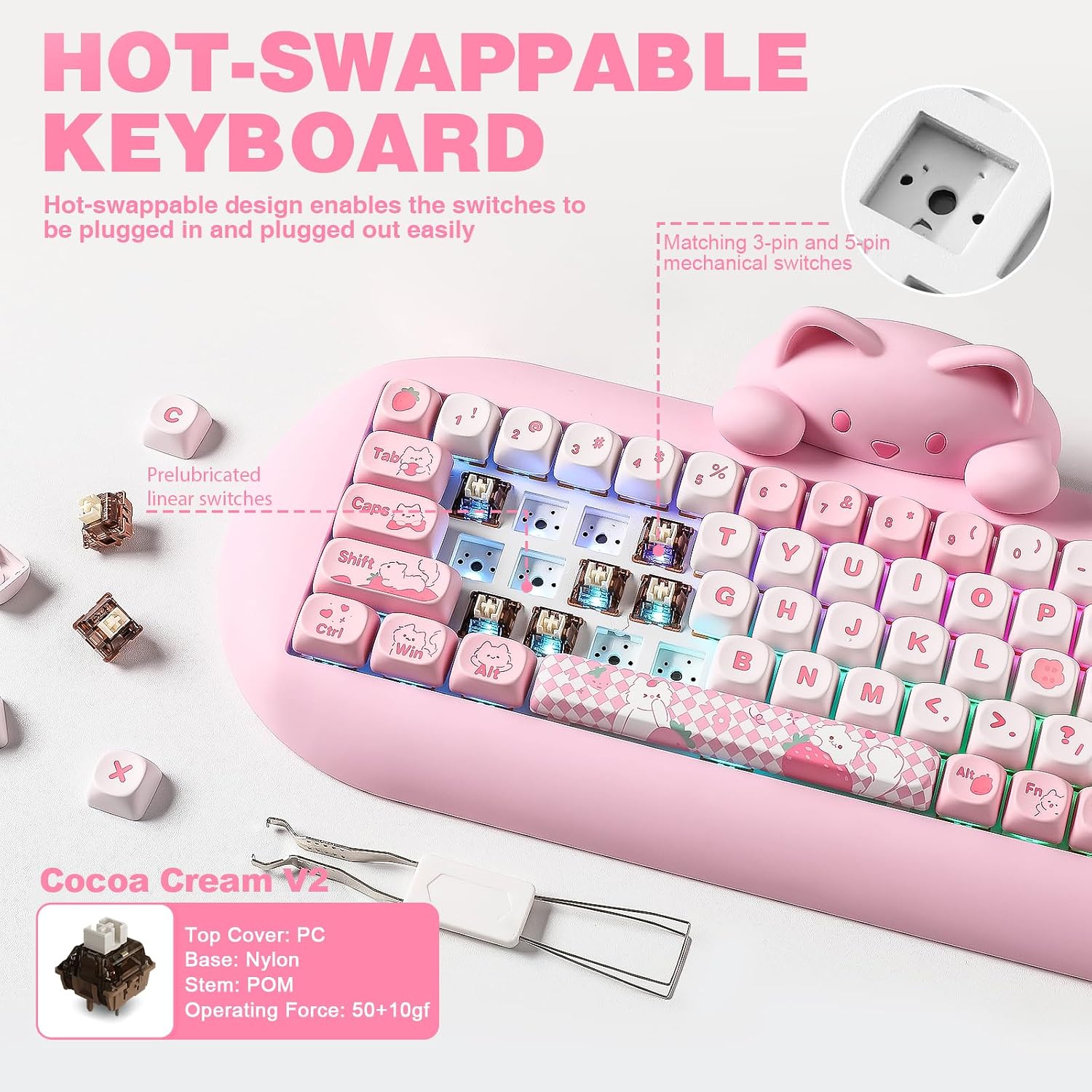 Thumbnail 5 de YUNZII C68 65% mechanische Gaming‑Tastatur