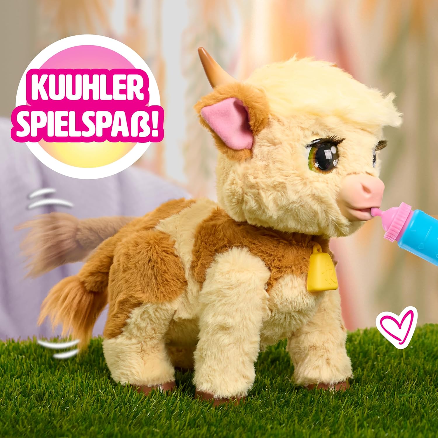 Detalle de Just Play furReal Maggie, die Kuh – interaktives Funktionsplüschtier (50+ Geräusche, 28 cm) ab 4 Jahren